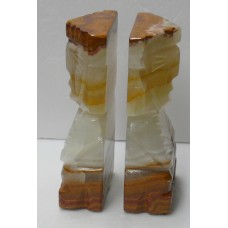 BOOK ENDS > SOLID RUSTIC ONYX BOOK ENDS > (approx. 3-1/2 lbs)   382532241196
